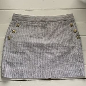Jcrew navy seersucker skirt